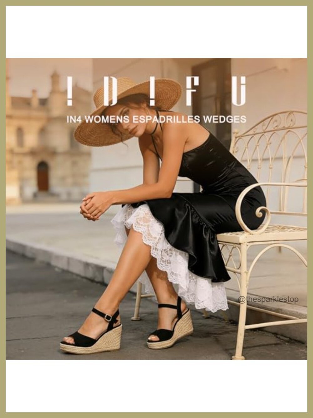 IDIFU IN4 Espadrilles Wedges Sandals for Women Platform Peep Open Toe Slingback - Picture 3 of 6